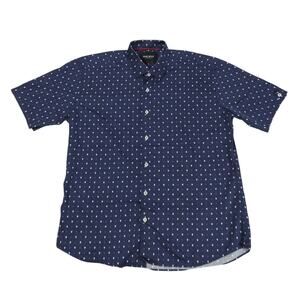 Maceoo Button Up Shirt Mens XXL Blue Skulls Italian Geometric